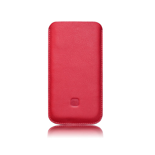 Handy Sleeve aus rotem Leder