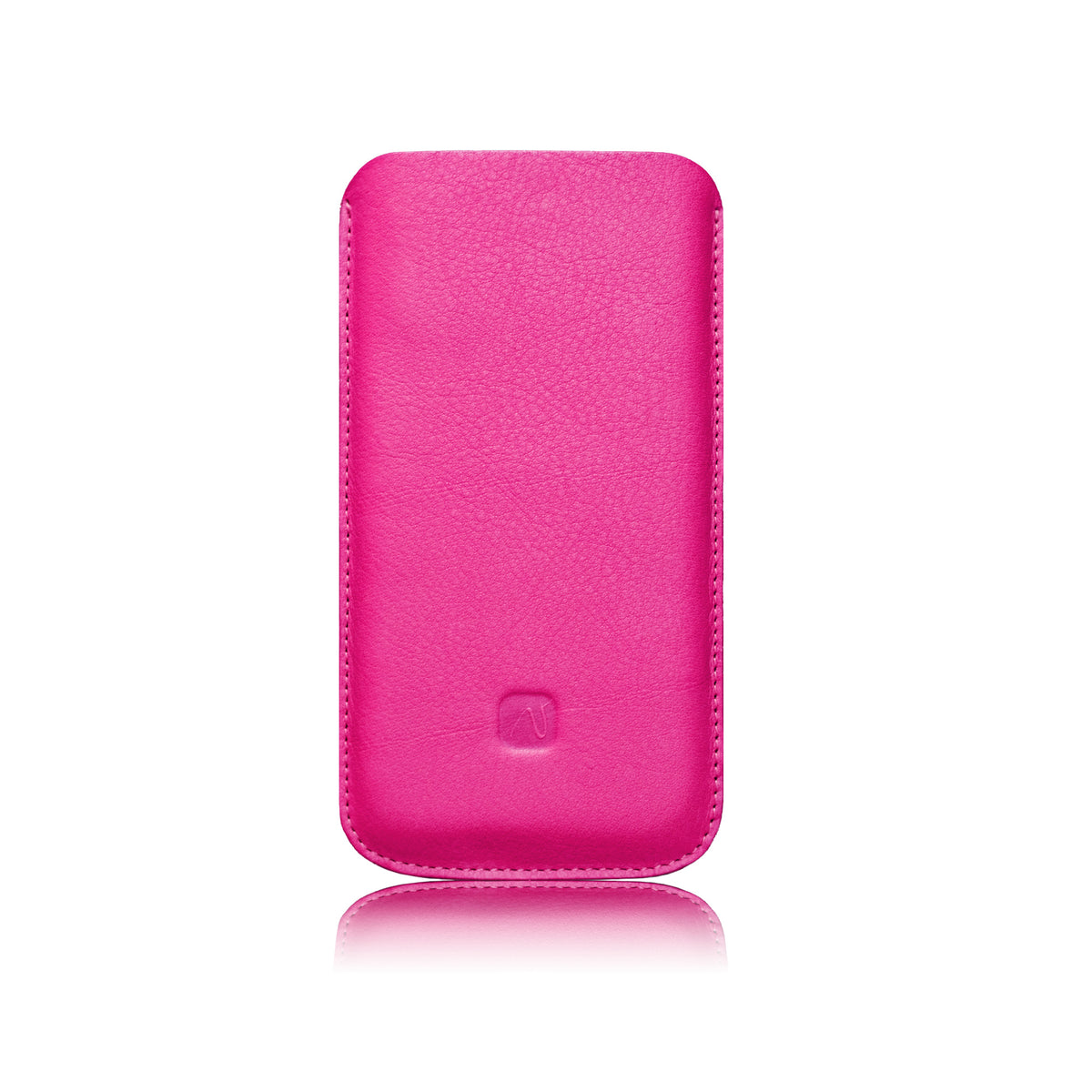 iPhone Sleeve aus neonpinkem Leder
