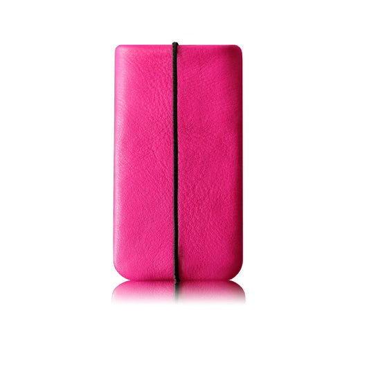 schlichte Lederhülle für Handys in neonpink