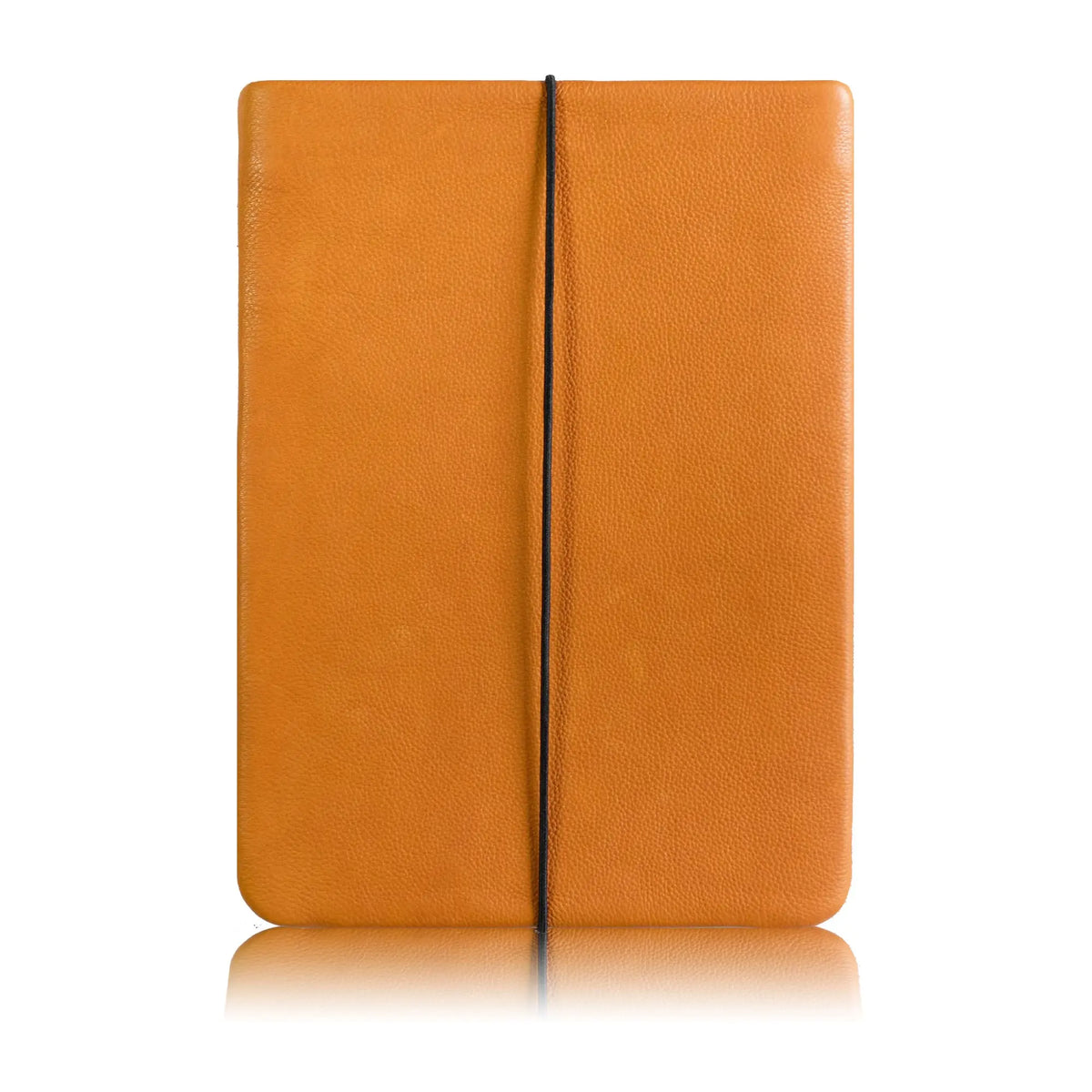 orangefarbene Tablethülle aus Rindsleder